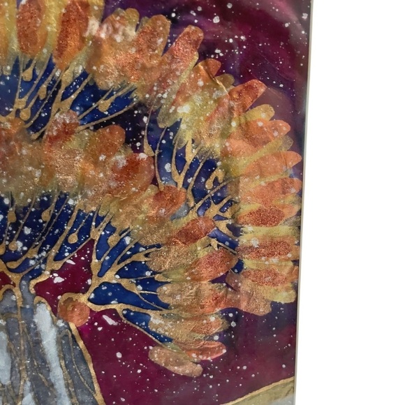 Farhana Hemming Metallic Watercolor Painting 2016 Beautiful Tree Design - Picture 5 of 10